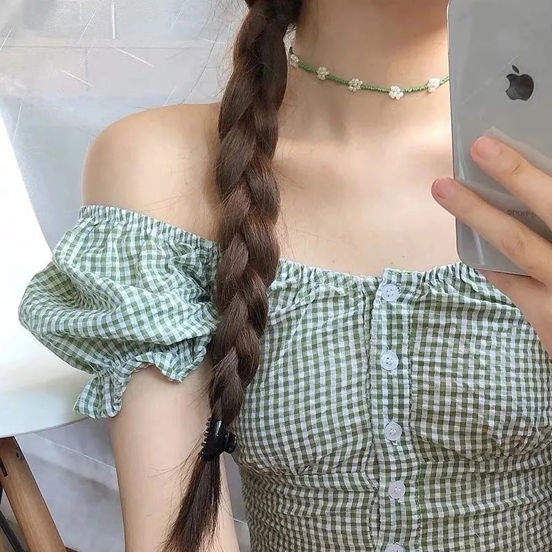 Vòng Cổ Choker Đính Hạt Hình Hoa Cúc Nhỏ Dễ Thương Cho Nữ