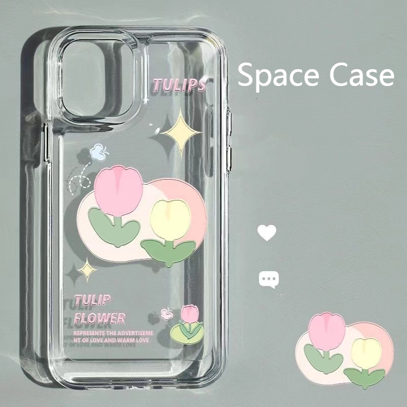Ốp Điện Thoại Trong Suốt Hình Hoa tulip Cho iphone 11 13 7 8 Plus 12 13Pro Max X XS Max 7 8 SE 2020