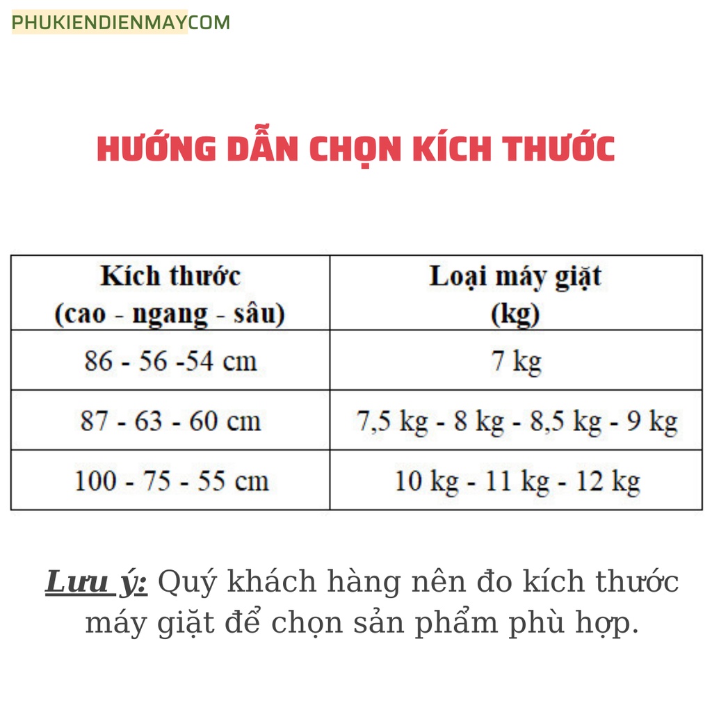 Áo trùm máy giặt cửa trên (lồng đứng) từ 7kg đến 12kg, vải Peva dai bền chống nắng, chống mưa tốt