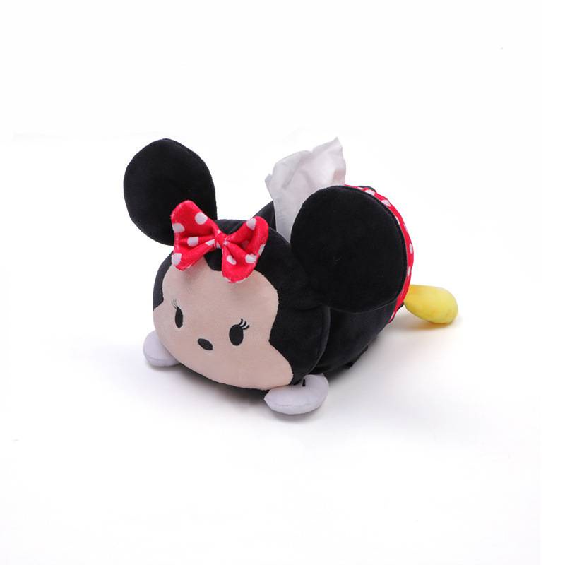 Hộp đựng khăn giấy ô tô đa năng thiết kế hình chuột mickey minnie dễ thương