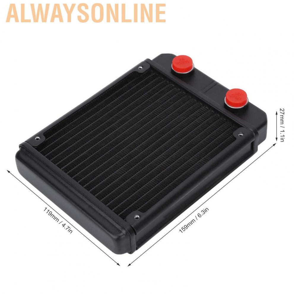 Alwaysonline Water Cooling Radiator G1/4 Thread 18 Pipes Good Heat Dissipation Aluminum Alloy Computer