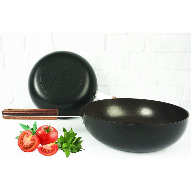 [Mã LTP50 giảm 50000 đơn 150000] Chảo Sâu Lòng Chống Dính Titanium Đáy Từ 24cm, 26cm, 28cm Happy Cook OSWP-24IH,26,28IH