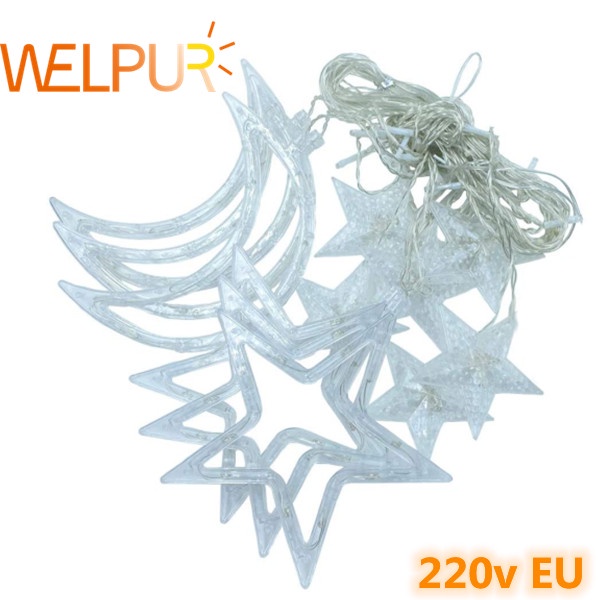 Dây đèn hình ngôi sao/ mặt trăng trang trí nhà cửa/ ngoài trời 3.5m tiện dụng