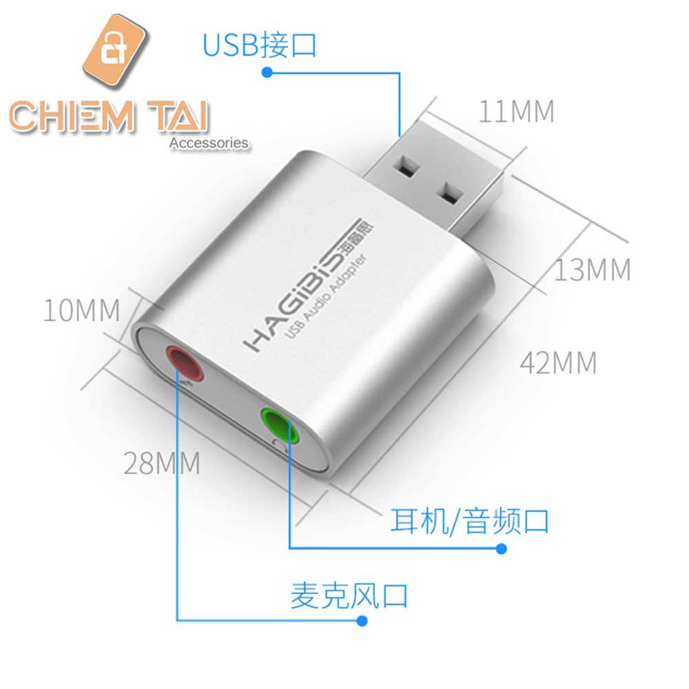 [Mã SKAMCLU9 giảm 10% đơn 100K] Đầu chuyển đổi âm thanh USB Hagibis MA11