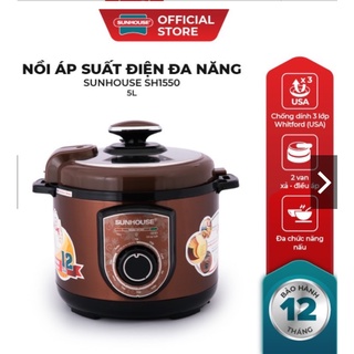 Nồi áp suất điện đa năng sunhouse 5lit shd1550, nồi áp suất điện sunhouse shd1552