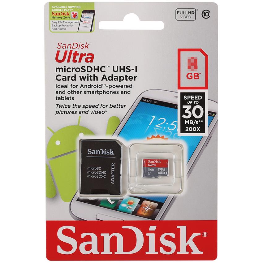 Thẻ nhớ sandisk 128gb/64gb/32gb/16gb/8gb chính hãng dùng cho điện thoại máy ảnh tốc độ cao Class 10 Ultra 667x 100MB/s