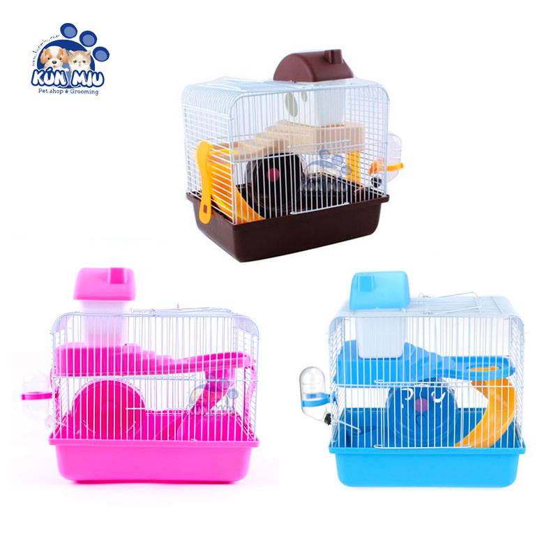 Lồng Hamster 2 tầng đa năng có máng trượt 23*17*30cm