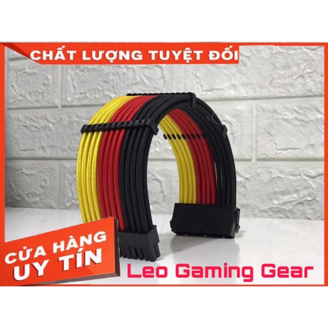 💝[KM] 👉[Cực HOT] Dây nguồn mix màu bọc lưới 24Pin- 8 pin -6Pin - 4Pin lõi 18AWG cho VGA và CPU - Mix Đen Đỏ Vàng