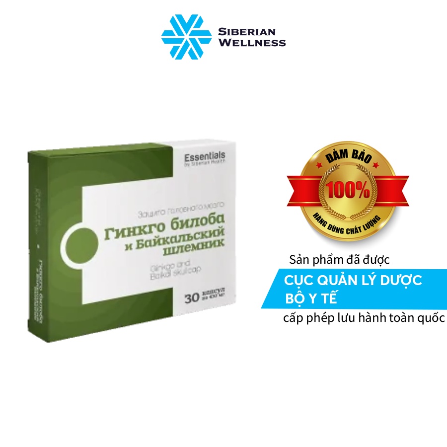 Ginkgo and Baikal Skullcap - Tăng cường trí nhớ, hoạt huyết, tăng cường tuần hoàn não - Siberian Wellness