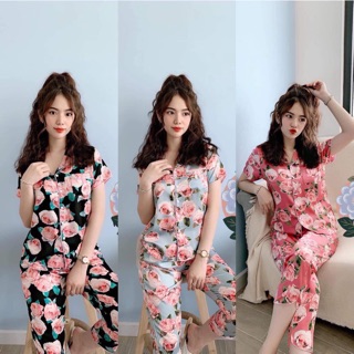 🌹🌹🌹 Đồ bộ quần dài hoa hồng 🌹🌹🌹