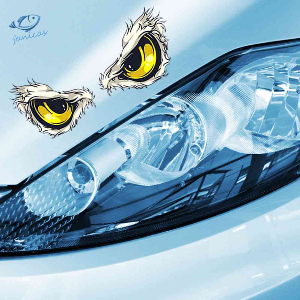 Đề Can Dán Trang Trí Xe Hơi Hình Đôi Mắt Đại Bàng 3D Phản Quang Độc Đáo
