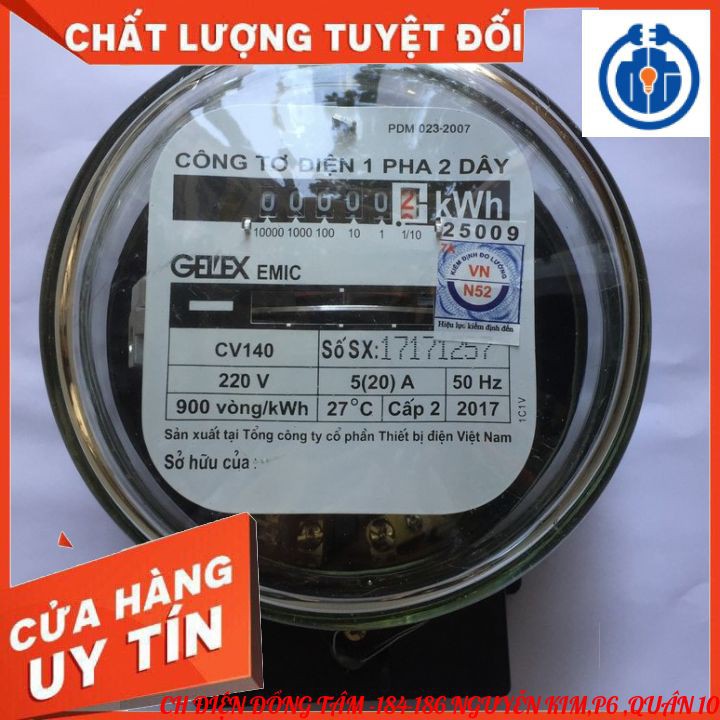 CÔNG TƠ ĐIỆN CÓ KIỂM ĐỊNH 1 PHA 2 DÂY- ĐỒNG HỒ ĐIỆN CO GIẤY KIỂM ĐỊNH