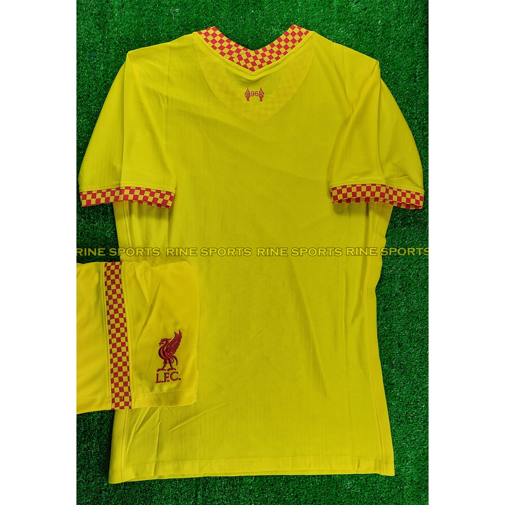 Bộ áo bóng đá Liverpool - liver sân khách vàng Super bodyfix Thailand mùa giải 2021-2022 Hàng Thailand