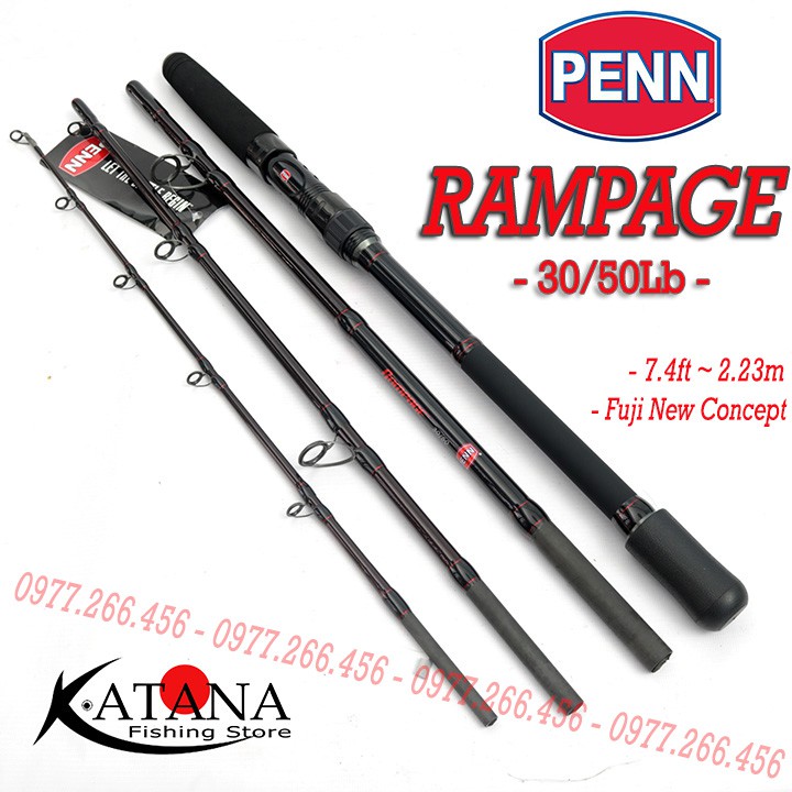 Cần 4 khúc Penn Rampage Boat - dài 2m23 - Siêu Bạo Lực - 2020