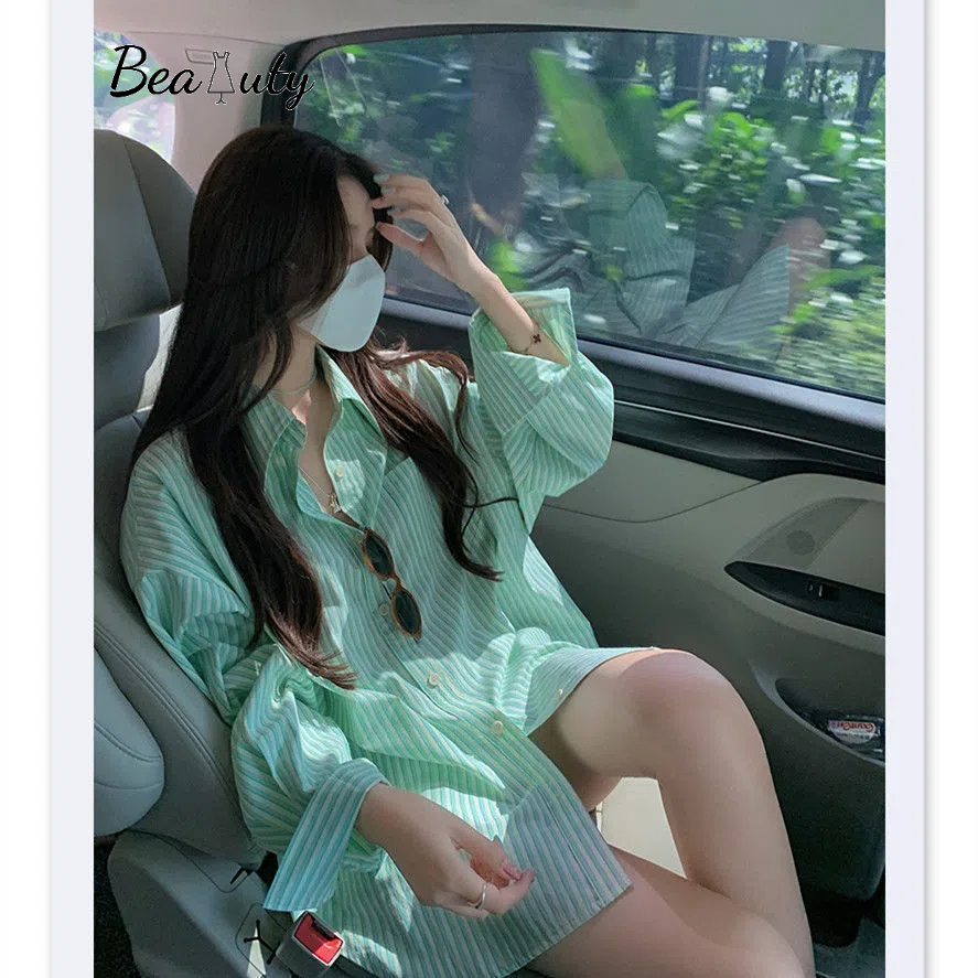 [MURIOKI] Áo Sơ Mi Kẻ Sọc Thời Trang Mùa Thu 2022 Dành Cho Nữ