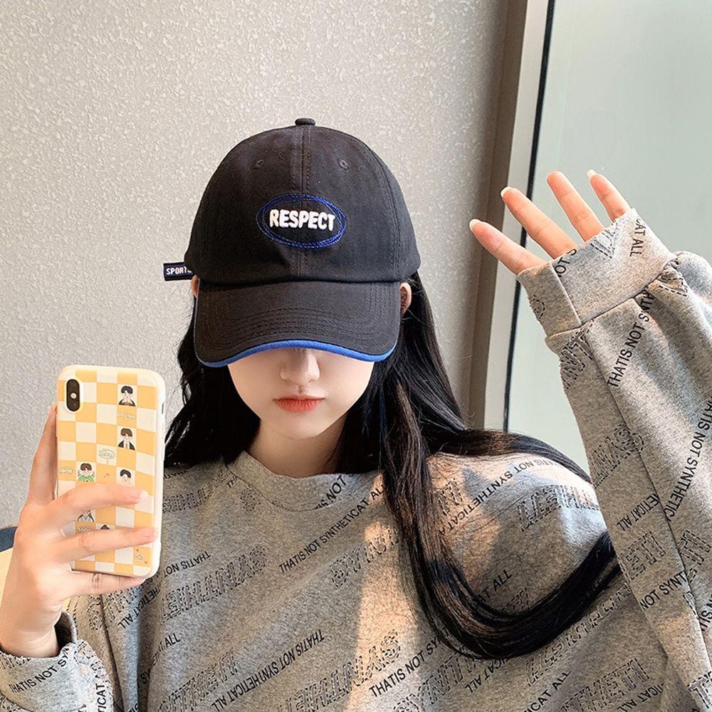 Nón Lưỡi Trai Mềm Màu Trơn Thêu Họa Tiết Phong Cách Nhật Bản Cho Nữ