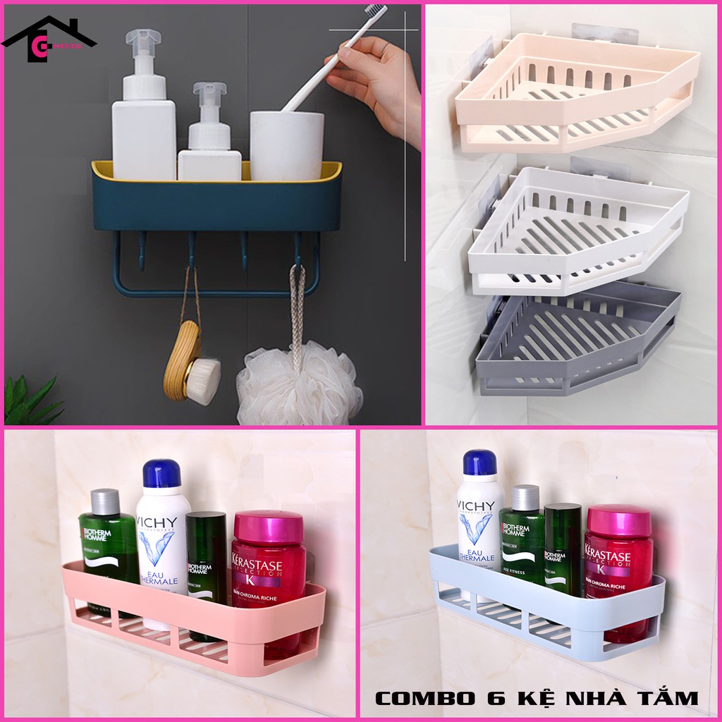 combo 6 kệ nhà tắm nhà bếp cao cấp