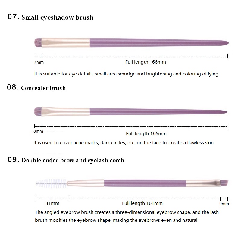 Set 9 Cọ Trang Điểm Chuyên Nghiệp Chất Lượng Cao