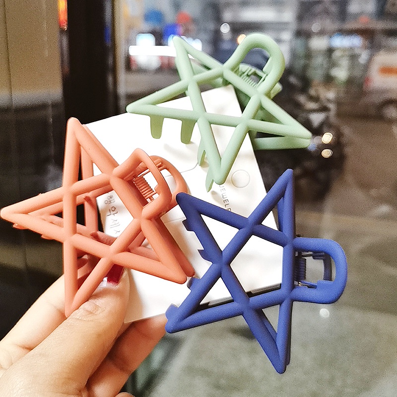 Kẹp Tóc Càng Cua Hình Ngôi Sao Năm Cánh Màu Trơn 7.5Cm