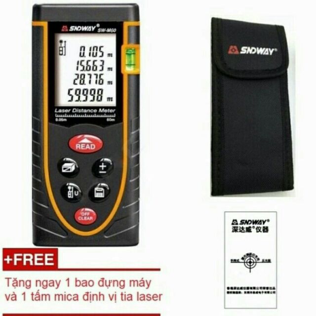 Thước đo khoảng cách bằng tia laser 50m 100m SNDWAY SW-M50/m100