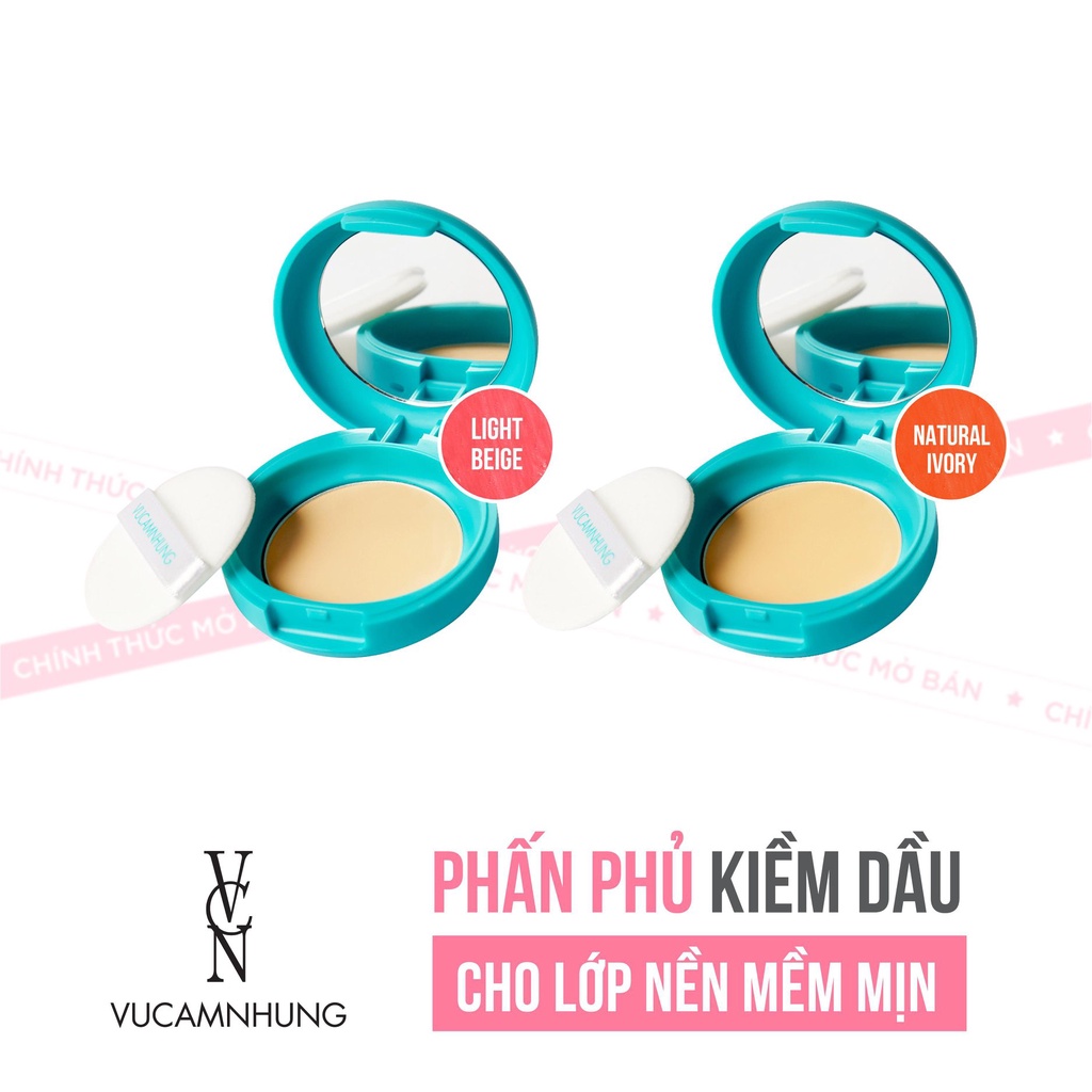 [Mã LT50 giảm 50k đơn 250k] Phấn phủ kiềm dầu VCN Touch Me Up Oil Control Powder SPF40 PA++ 2 màu tùy chọn 5.5g