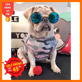 Áo ba lỗ chó mèo rằn ri [ IN TÊN THEO YÊU CẦU] dành cho chú chó ăn chơi