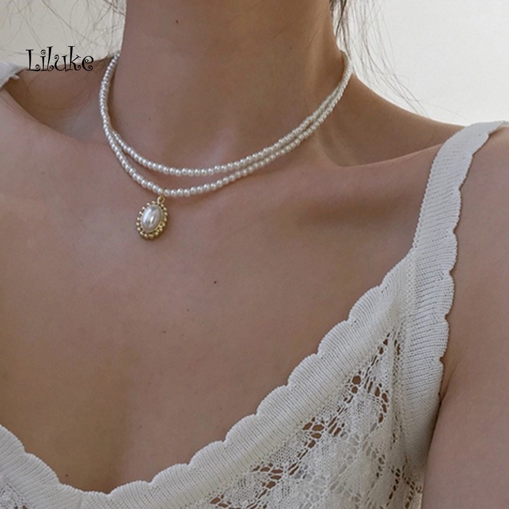 Vòng cổ Hợp Kim Trang Trí Hạt Nhiều Lớp Thời Trang Cho Nữ