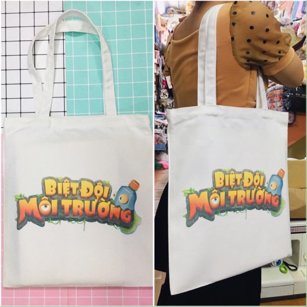 Túi vải tote Hàn Quốc Đặt in theo yêu cầu/ túi tote in hình chữ logo theo yêu cầu