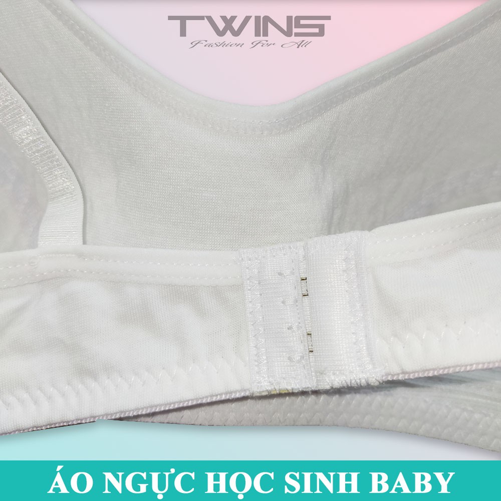 Áo ngực không gọng nữ chất cotton mút mỏng mềm mịn thấm hút mồ hôi đính hột Baby cho học sinh cấp 2, cấp 3 size 32-34-36