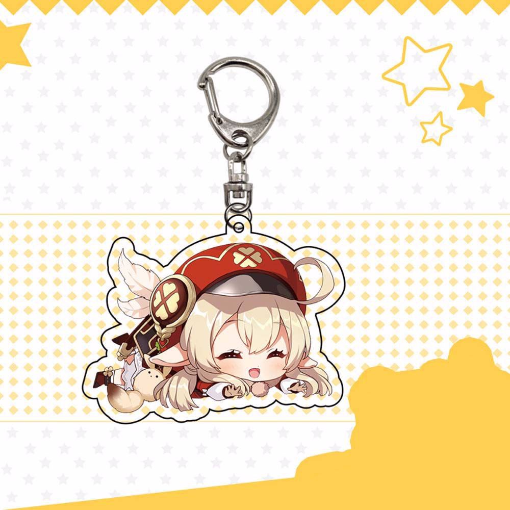 Móc Chìa Khóa Bằng Acrylic Họa Tiết Anime Dễ Thương Giá Đỡ