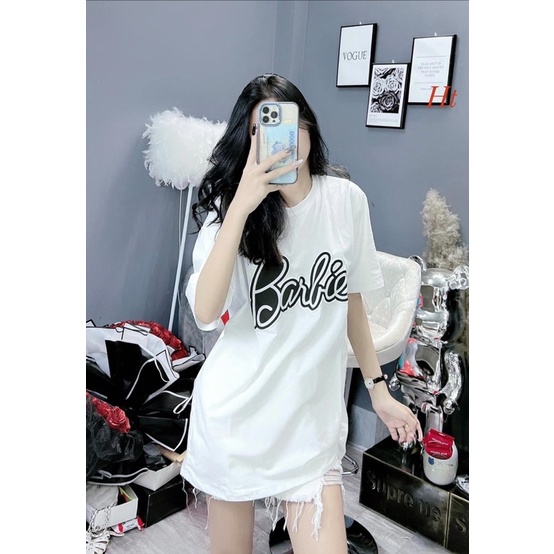 Áo thun chữ Barber from thụng chất cotton su