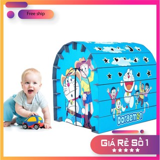 [HOT HOT] – Nhà Bìa carton Lắp Ghép cho bé - Doremon - 5 Lớp Cán Bóng Chịu Lực 20Kg