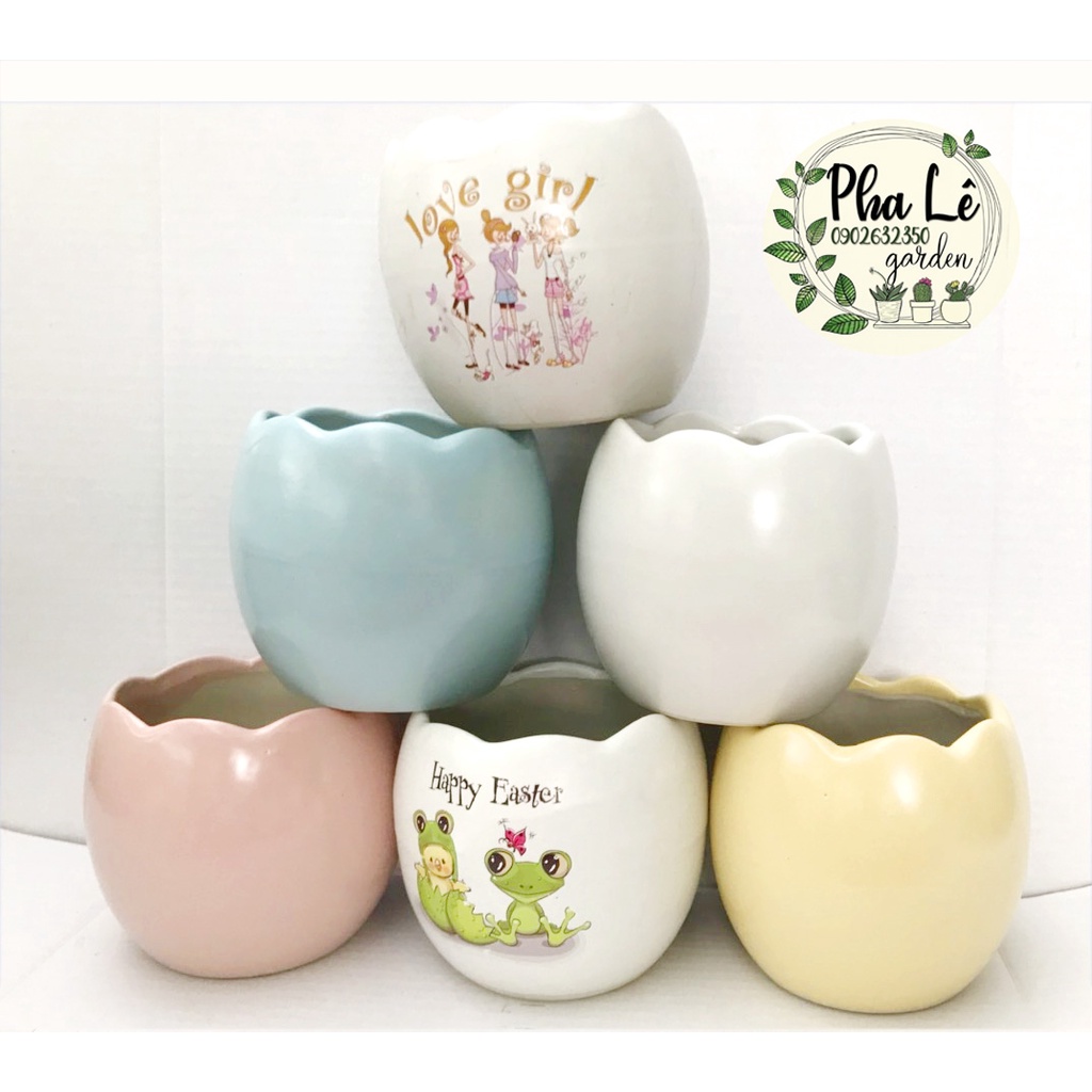 Chậu tông màu pastel dễ thương,nhiều kiểu dáng