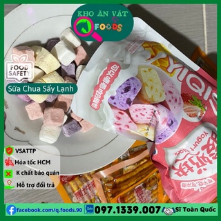 Sữa chua sấy mix vị trái cây-sale xã kho- sữa chua sấy thăng hoa mix 4 vị 100gr ăn vặt q foods