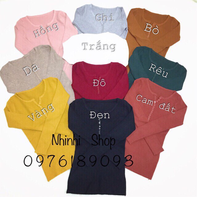 Áo len dài tay cổ cúc dáng ôm, Áo kiểu cúc ngực vải len tăm co giãn AL1354 - NhiNhi Shop | BigBuy360 - bigbuy360.vn