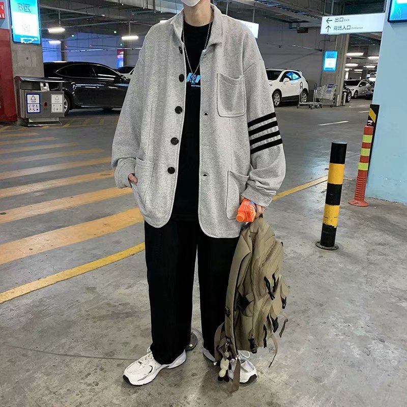 Áo khoác nam tay dài kẻ sọc thời trang phong cách hàn quốc | BigBuy360 - bigbuy360.vn