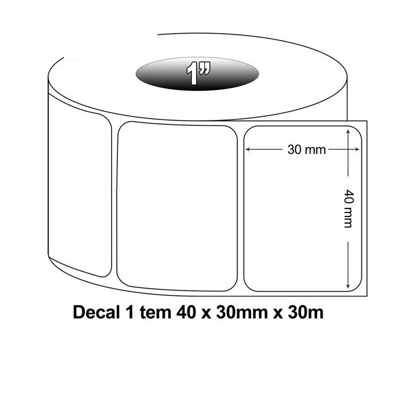 [10 CUỘN] Tem decal 40x30mm in cảm nhiêt không cần dùng mực