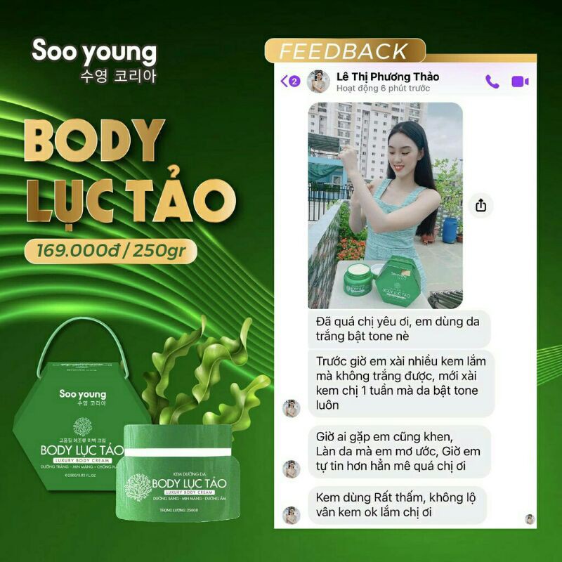 Body Lục Tảo Soo Young - Chính Hãng 100%