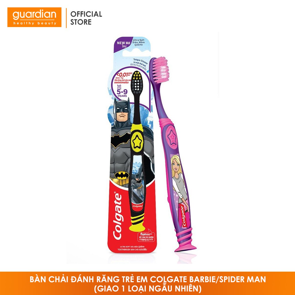 Bàn chải đánh răng Trẻ em Colgate Barbie/Spider Man (Giao 1 loại ngẫu nhiên)