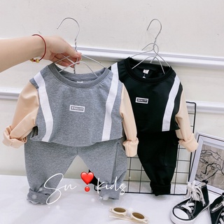 Bộ da cá phối tay giản đơn bé trai