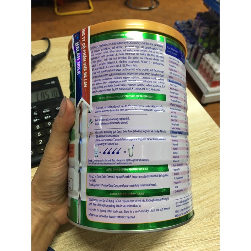 TD1215 Sữa CANXI GOLD CARE Halanmilk 900g