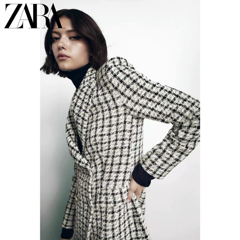 Order áo khoác ZARA auth tuồn mùa đông mới của phụ nữ kẻ sọc dáng dài giản dị | BigBuy360 - bigbuy360.vn
