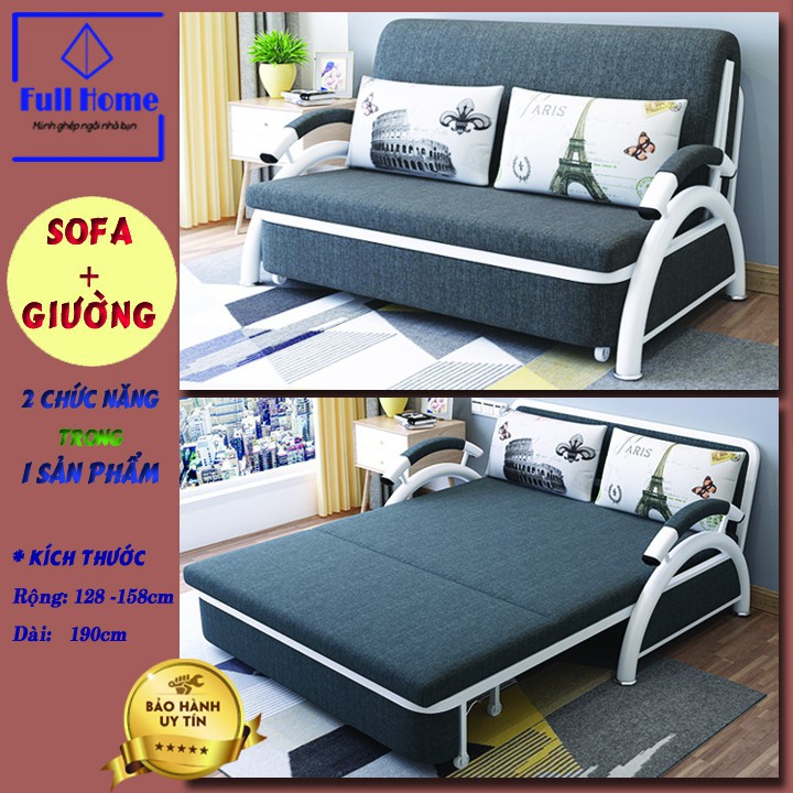 Ghế sofa giường thông minh, Giường sofa đa năng gấp gọn thành ghế. (tặng kèm 2 gối ôm) KT: 1m6 x1m9 - MS147-2