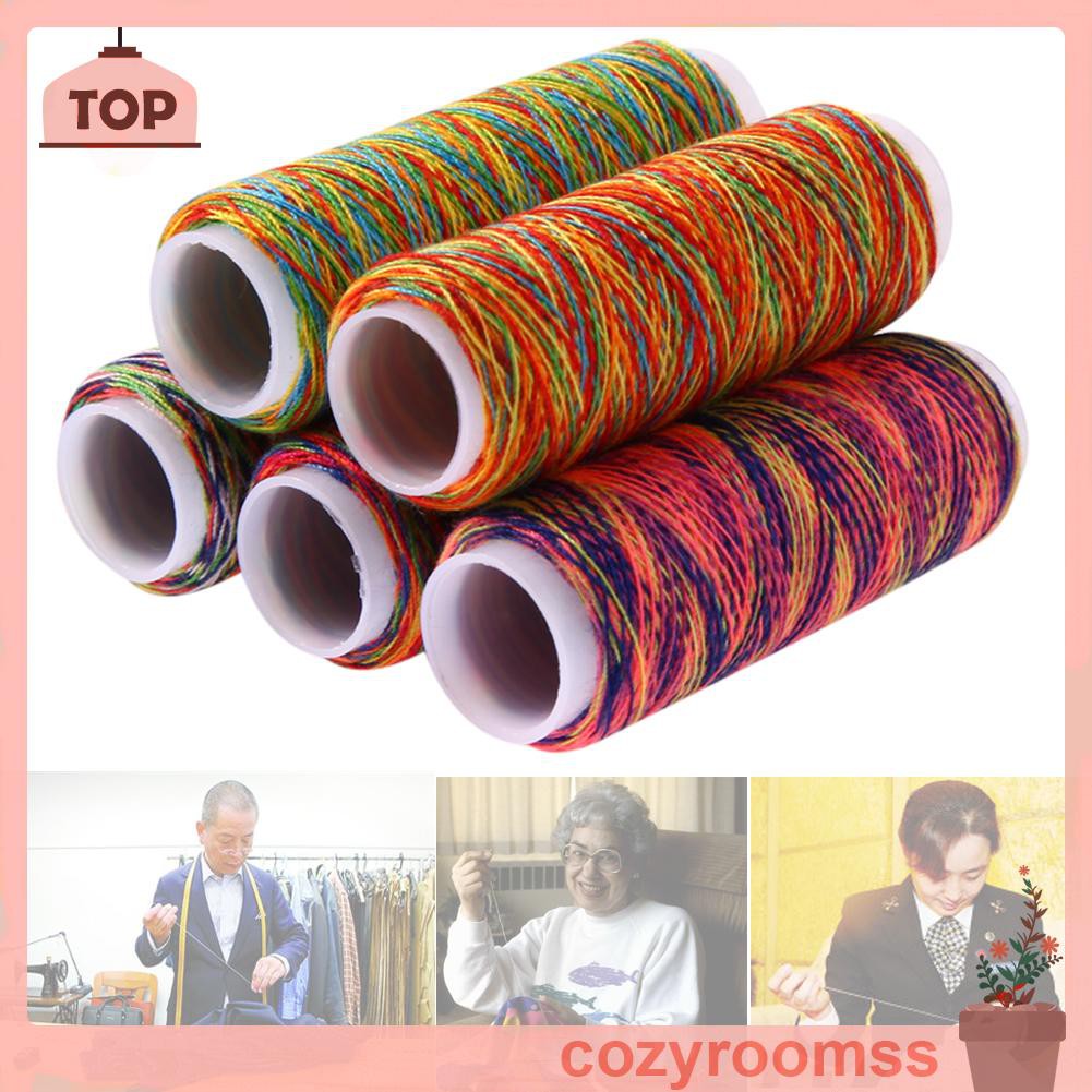 Bộ 5 Cuộn Chỉ Màu Cầu Vồng Dùng May Vá