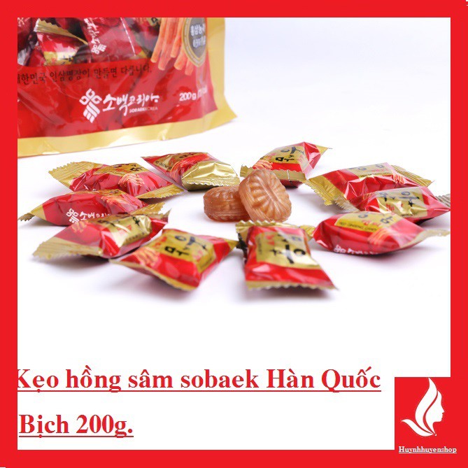 [chính hãng] kẹo hồng sâm Sobaek cao cấp Hàn Quốc dạng hộp giấy 200g date mới nhất