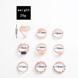 Women Bohemian Style Ring 9Pcs/Set