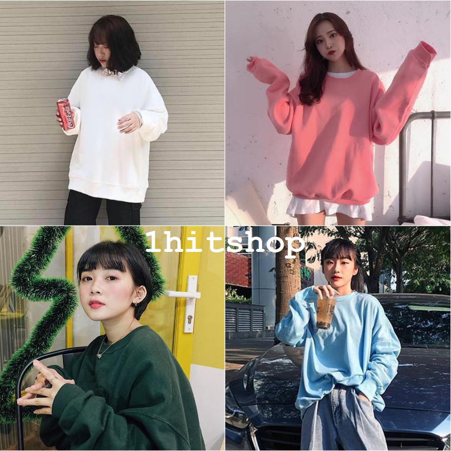 Áo SWEATER Trơn 8 Màu Ulzzang Unisex 1hitshop