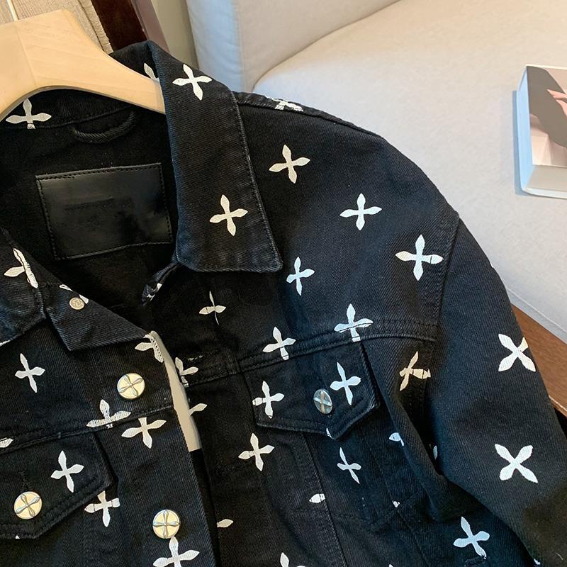 Áo Khoác denim Dáng Rộng Thiết Kế Mới Thời Trang Mùa Xuân Theo Phong Cách Hồng Kông