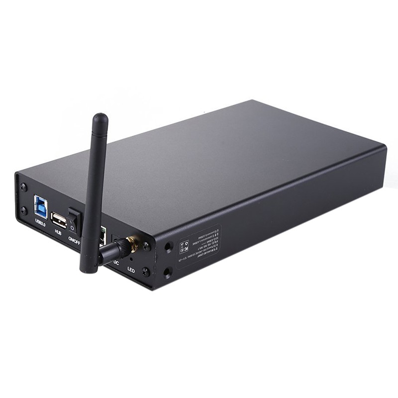 Blueendless BS-U35WF 300Mbps 3.0 Wi-Fi Streaming 3.5" External Hard Drive HDD Enclosure &File Server &AP & USB WiFi Storage RJ45 with 2dbi Antenna