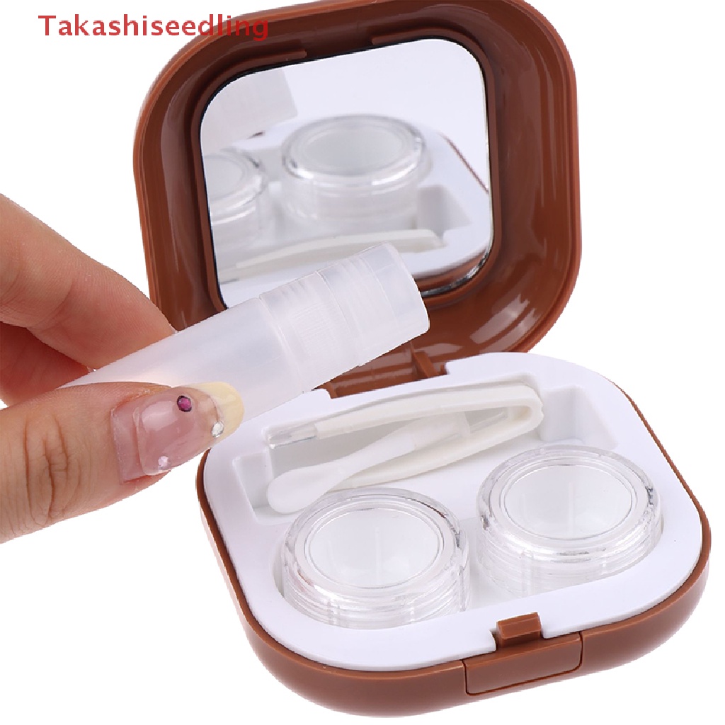 1 Hộp Đựng Kính Áp Tròng Màu Trơn Thời Trang